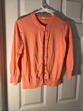 J. Crew Coral Button-Up Crewneck Cardigan